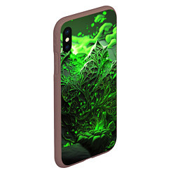 Чехол iPhone XS Max матовый Зеленая кислота, цвет: 3D-коричневый — фото 2