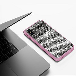 Чехол iPhone XS Max матовый Black white style, цвет: 3D-розовый — фото 2