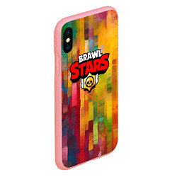 Чехол iPhone XS Max матовый Brawl Stars Logo Color, цвет: 3D-баблгам — фото 2