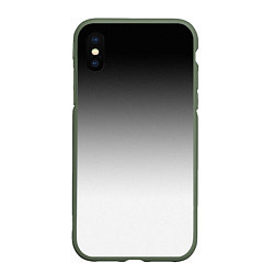 Чехол iPhone XS Max матовый Black and white gradient