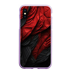 Чехол iPhone XS Max матовый Red black texture