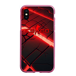 Чехол iPhone XS Max матовый CS GO red neon