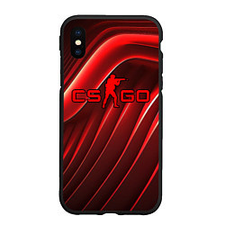 Чехол iPhone XS Max матовый CS GO red abstract, цвет: 3D-черный