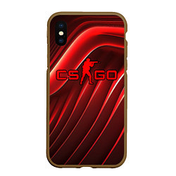 Чехол iPhone XS Max матовый CS GO red abstract, цвет: 3D-коричневый