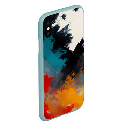 Чехол iPhone XS Max матовый Красочная мазня, цвет: 3D-мятный — фото 2