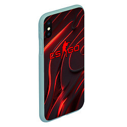 Чехол iPhone XS Max матовый CSGO red abstract, цвет: 3D-мятный — фото 2