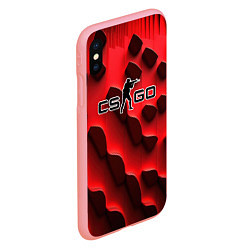 Чехол iPhone XS Max матовый CS GO black red abstract, цвет: 3D-баблгам — фото 2