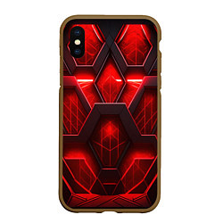 Чехол iPhone XS Max матовый Red space abstract