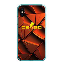 Чехол iPhone XS Max матовый CSGO orange logo, цвет: 3D-мятный