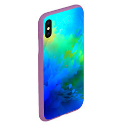 Чехол iPhone XS Max матовый Градиент сине-зелёных оттенков - нейросеть, цвет: 3D-фиолетовый — фото 2