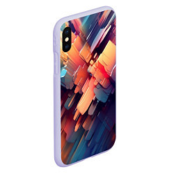 Чехол iPhone XS Max матовый Цветная абстракция каменных сланцев, цвет: 3D-светло-сиреневый — фото 2