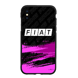Чехол iPhone XS Max матовый Fiat pro racing: символ сверху, цвет: 3D-черный