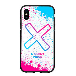 Чехол iPhone XS Max матовый A Silent Voice neon gradient style, цвет: 3D-черный