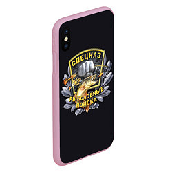 Чехол iPhone XS Max матовый Рыболовные Войска - Спецназ, цвет: 3D-розовый — фото 2