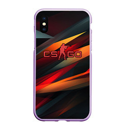 Чехол iPhone XS Max матовый CS GO abstract logo, цвет: 3D-сиреневый