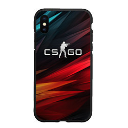 Чехол iPhone XS Max матовый CS GO dark abstract logo