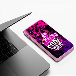 Чехол iPhone XS Max матовый Jo Jo - Королева убийца cool cat, цвет: 3D-розовый — фото 2