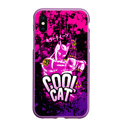 Чехол iPhone XS Max матовый Jo Jo - Королева убийца cool cat, цвет: 3D-фиолетовый