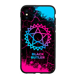 Чехол iPhone XS Max матовый Black Butler - neon gradient, цвет: 3D-черный