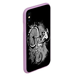 Чехол iPhone XS Max матовый Bmx jump rider, цвет: 3D-сиреневый — фото 2