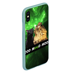 Чехол iPhone XS Max матовый Mood - коты из ТикТок, цвет: 3D-мятный — фото 2