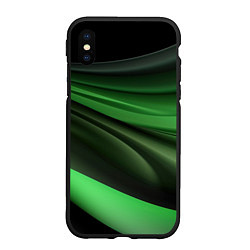 Чехол iPhone XS Max матовый Темная зеленая текстура