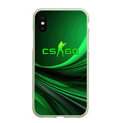 Чехол iPhone XS Max матовый CS GO green abstract