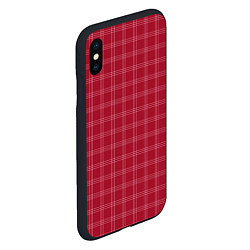Чехол iPhone XS Max матовый Клетка бордовый паттерн, цвет: 3D-черный — фото 2