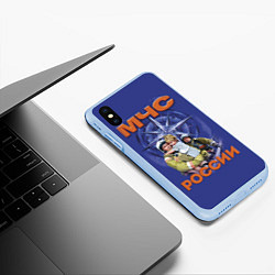 Чехол iPhone XS Max матовый МЧС России - спасатели, цвет: 3D-голубой — фото 2