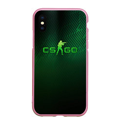 Чехол iPhone XS Max матовый CSGO green logo