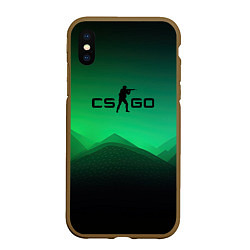 Чехол iPhone XS Max матовый CS GO green black background