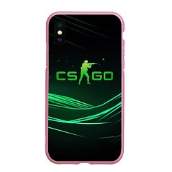 Чехол iPhone XS Max матовый CS GO green logo