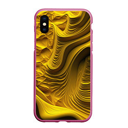 Чехол iPhone XS Max матовый Объемная желтая текстура