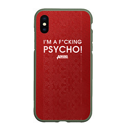 Чехол iPhone XS Max матовый Asking Alexandria Psycho, цвет: 3D-темно-зеленый