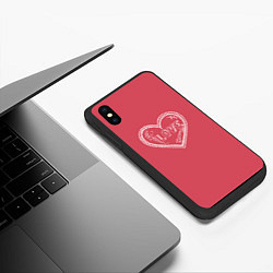 Чехол iPhone XS Max матовый Сердечко LOVE, цвет: 3D-черный — фото 2