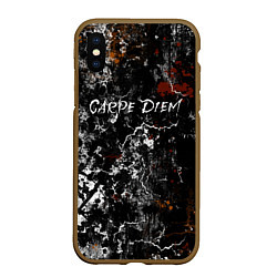 Чехол iPhone XS Max матовый Надпись carpe diem, живи настоящим