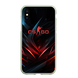 Чехол iPhone XS Max матовый CS GO dark red black