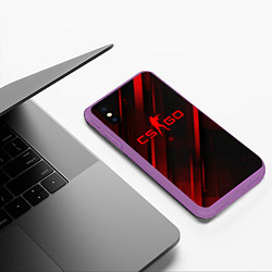 Чехол iPhone XS Max матовый CS GO red light, цвет: 3D-фиолетовый — фото 2