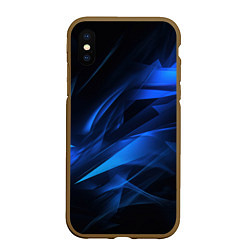 Чехол iPhone XS Max матовый Black blue texture