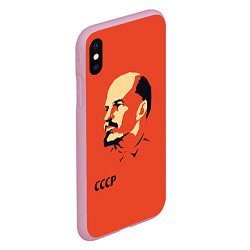 Чехол iPhone XS Max матовый СССР Ленин жив, цвет: 3D-розовый — фото 2