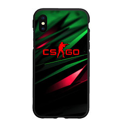 Чехол iPhone XS Max матовый CS GO green red, цвет: 3D-черный