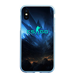 Чехол iPhone XS Max матовый CSGO blue logo