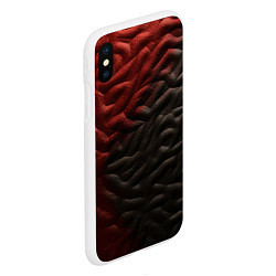 Чехол iPhone XS Max матовый Красно черная волнистая текстура, цвет: 3D-белый — фото 2