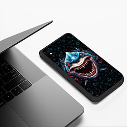 Чехол iPhone XS Max матовый Evil shark, цвет: 3D-черный — фото 2