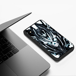 Чехол iPhone XS Max матовый Белый черепок, цвет: 3D-черный — фото 2