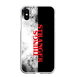 Чехол iPhone XS Max матовый Stranger things BW