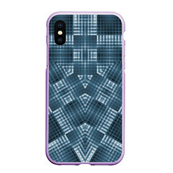Чехол iPhone XS Max матовый Геометрические фигуры в темных цветах, цвет: 3D-сиреневый