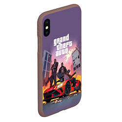 Чехол iPhone XS Max матовый Grand Theft Auto - game, цвет: 3D-коричневый — фото 2