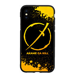 Чехол iPhone XS Max матовый Akame ga Kill - gold gradient, цвет: 3D-черный