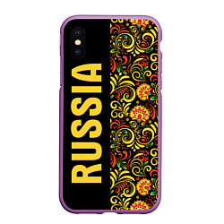 Чехол iPhone XS Max матовый Russia хохлома